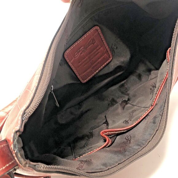 VTG Fossil Leather Shoulder Bag Faux Crocodile Siena Crescent Hobo #75082 - Picture 11 of 15